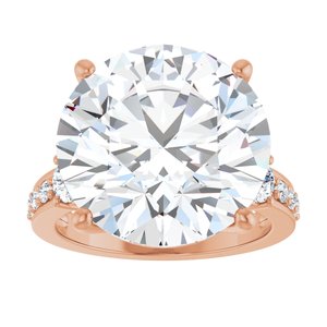 10K Rose Gold 15 mm Round Ring Mounting – image 5