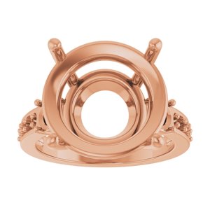 10K Rose Gold 15 mm Round Ring Mounting – image 6