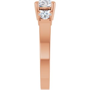 10K Rose Gold 7.5x5.5 mm Elongated Cushion Ring Mounting – image 7