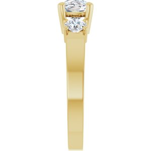 18K Yellow Gold 7.5x5.5 mm Elongated Cushion Ring Mounting – image 7