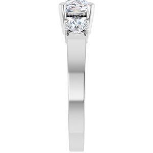 14K White Gold 7.5x5.5 mm Elongated Cushion Ring Mounting – image 7