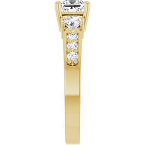 10K Yellow Gold 4.5x4.5 mm Square Ring Mounting – image 7
