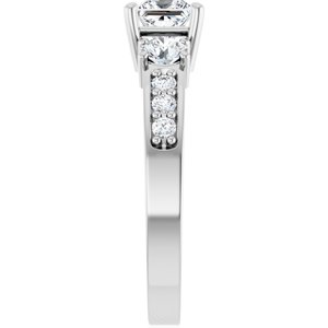 14K X1 White Gold 4.5x4.5 mm Square Ring Mounting – image 7