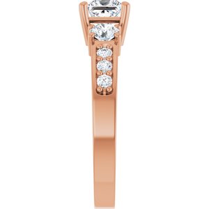 18K Rose Gold 4.5x4.5 mm Square Ring Mounting – image 7