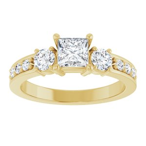 14K Yellow Gold 4.5x4.5 mm Square Ring Mounting – image 5