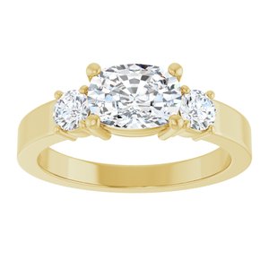 10K Yellow Gold 7.5x5.5 mm Elongated Cushion Ring Mounting – image 5