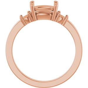 10K Rose Gold 7.5x5.5 mm Elongated Cushion Ring Mounting – image 4