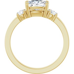 10K Yellow Gold 7.5x5.5 mm Elongated Cushion Ring Mounting – image 3