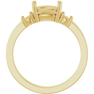 10K Yellow Gold 7.5x5.5 mm Elongated Cushion Ring Mounting – image 4