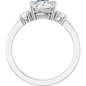 18K White Gold 7.5x5.5 mm Elongated Cushion Ring Mounting – image 3