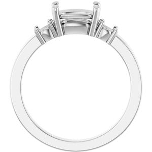 Continuum Sterling Silver 7.5x5.5 mm Elongated Cushion Ring Mounting – image 4