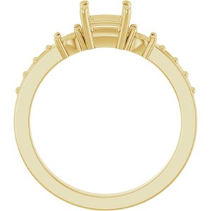 10K Yellow Gold 4.5x4.5 mm Square Ring Mounting – image 4