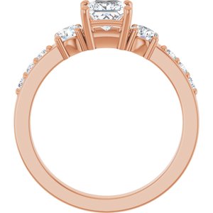 10K Rose Gold 4.5x4.5 mm Square Ring Mounting – image 3