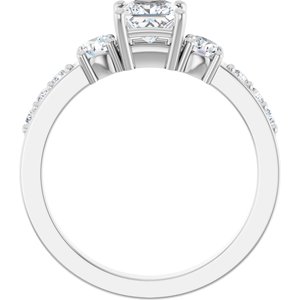 14K White Gold 4.5x4.5 mm Square Ring Mounting – image 3