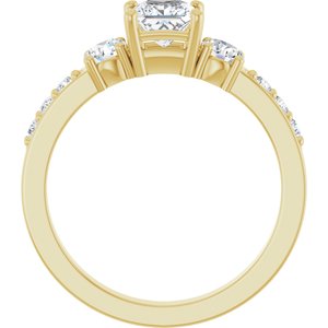 14K Yellow Gold 4.5x4.5 mm Square Ring Mounting – image 3