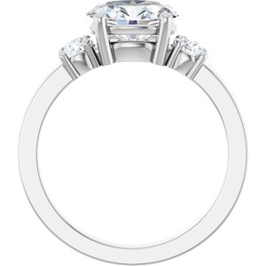18K White Gold 8.5x6.5 mm Oval Ring Mounting – image 3