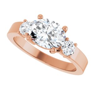 18K Rose Gold 8.5x6.5 mm Oval Ring Mounting – image 8