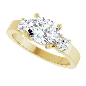 14K Yellow Gold 8.5x6.5 mm Oval Ring Mounting – image 8