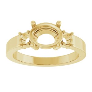 14K Yellow Gold 8.5x6.5 mm Oval Ring Mounting – image 6