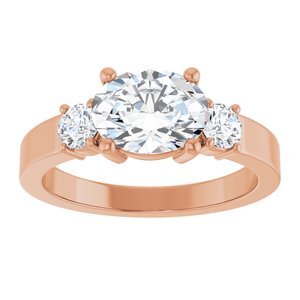18K Rose Gold 8.5x6.5 mm Oval Ring Mounting – image 5