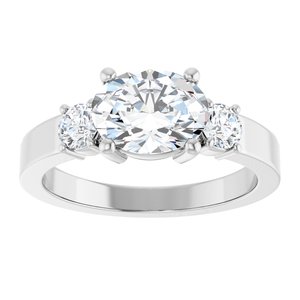 14K X1 White Gold 8.5x6.5 mm Oval Ring Mounting – image 5