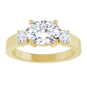 14K Yellow Gold 8.5x6.5 mm Oval Ring Mounting – image 5