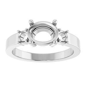 Platinum 8.5x6.5 mm Oval Ring Mounting – image 6