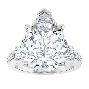 Platinum 16x12 mm Pear Ring Mounting – image 5