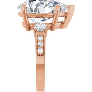 18K Rose Gold 16x12 mm Pear Ring Mounting – image 7