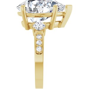 10K Yellow Gold 16x12 mm Pear Ring Mounting – image 7