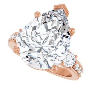 10K Rose Gold 16x12 mm Pear Ring Mounting – image 8