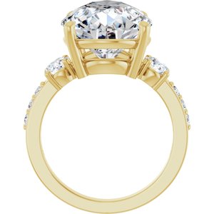 14K Yellow Gold 16x12 mm Pear Ring Mounting – image 3