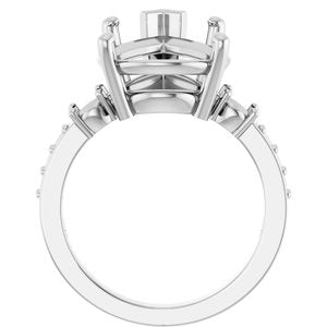 Sterling Silver 16x12 mm Pear Ring Mounting – image 4