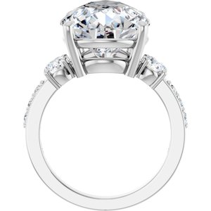 18K White Gold 16x12 mm Pear Ring Mounting – image 3