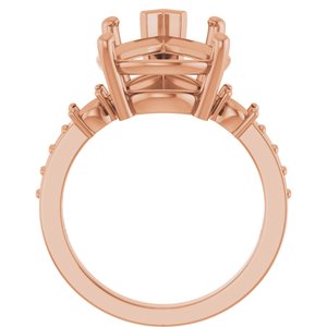 14K Rose Gold 16x12 mm Pear Ring Mounting – image 4