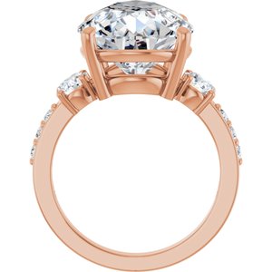 10K Rose Gold 16x12 mm Pear Ring Mounting – image 3