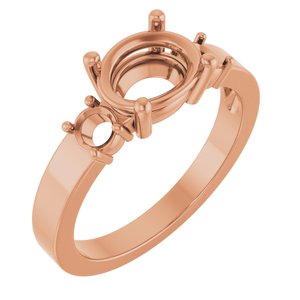10K Rose Gold 8.5x6.5 mm Oval Ring Mounting – image 2