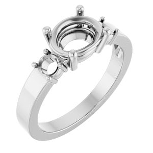 Sterling Silver 8.5x6.5 mm Oval Ring Mounting – image 2