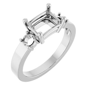Platinum 8x6 mm Emerald Ring Mounting – image 2