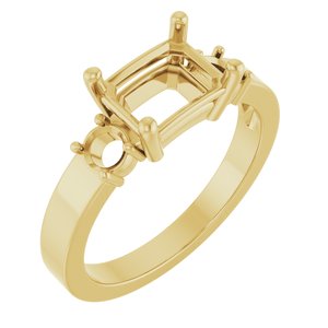 18K Yellow Gold 8x6 mm Emerald Ring Mounting – image 2