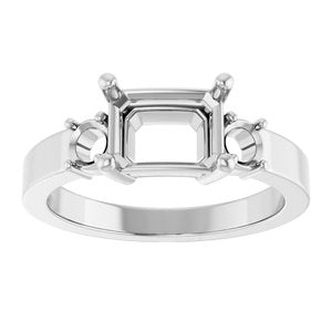 Sterling Silver 8x6 mm Emerald Ring Mounting – image 6