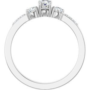 10K White Gold 3.5 mm Round Ring Mounting – image 3