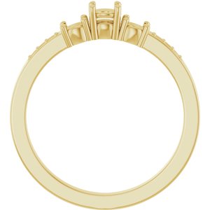 10K Yellow Gold 3.5 mm Round Ring Mounting – image 4