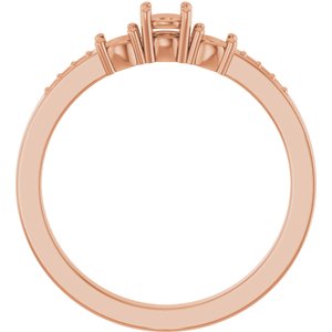 10K Rose Gold 3.5 mm Round Ring Mounting – image 4