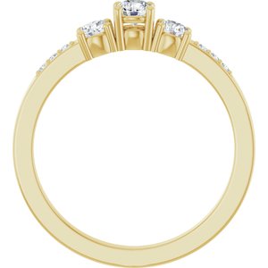 10K Yellow Gold 3.5 mm Round Ring Mounting – image 3