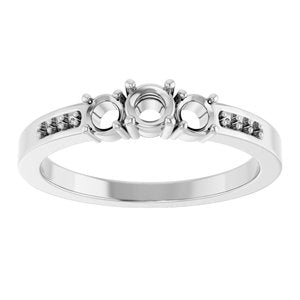 10K White Gold 3.5 mm Round Ring Mounting – image 6