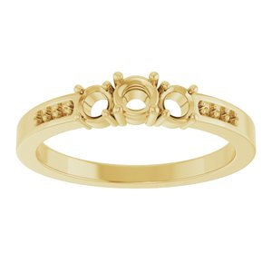 14K Yellow Gold 3.5 mm Round Ring Mounting – image 6