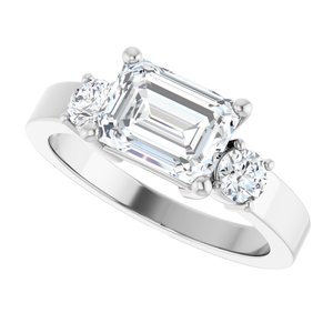 Platinum 8x6 mm Emerald Ring Mounting – image 8