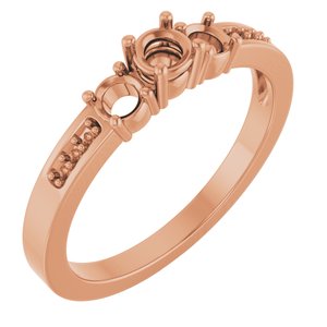 18K Rose Gold 3.5 mm Round Ring Mounting – image 2