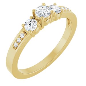 18K Yellow Gold 3.5 mm Round Ring Mounting